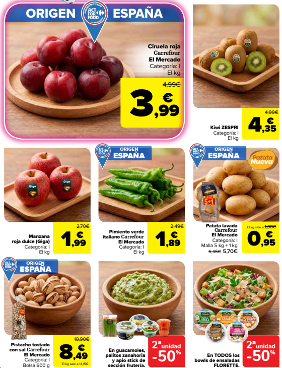 Frutas y verduras de Carrefour para toda la familia