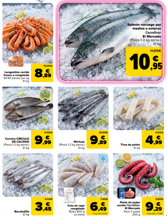 Pescado para incluir en la compra mensual