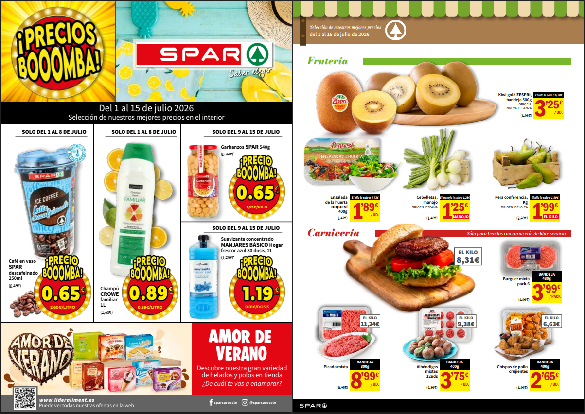 Catálogo SPAR del 1 al 15 de julio de 2026: descubre las mejores ofertas en alimentación, bebidas e higiene