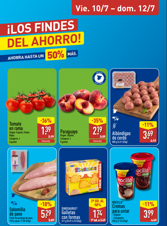 Ofertas de fin de semana en ALDI del Vie. 10/7 al dom. 12/7: descubre los mejores descuentos para ahorrar en tu compra