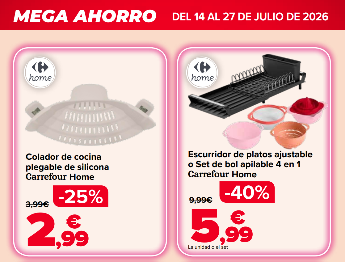 Carrefour lanza su Mega Ahorro con descuentos de hasta el 57%: estas son las mejores ofertas del catálogo del 14 al 27 de julio