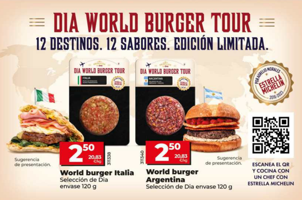 DIA World Burger Tour: las nuevas hamburguesas gourmet inspiradas en 12 países que revolucionan los supermercados