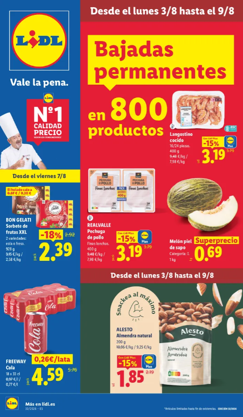 Consulta aquí el análisis completo del catálogo de alimentación de LIDL del 3 al 9 de agosto de 2026.