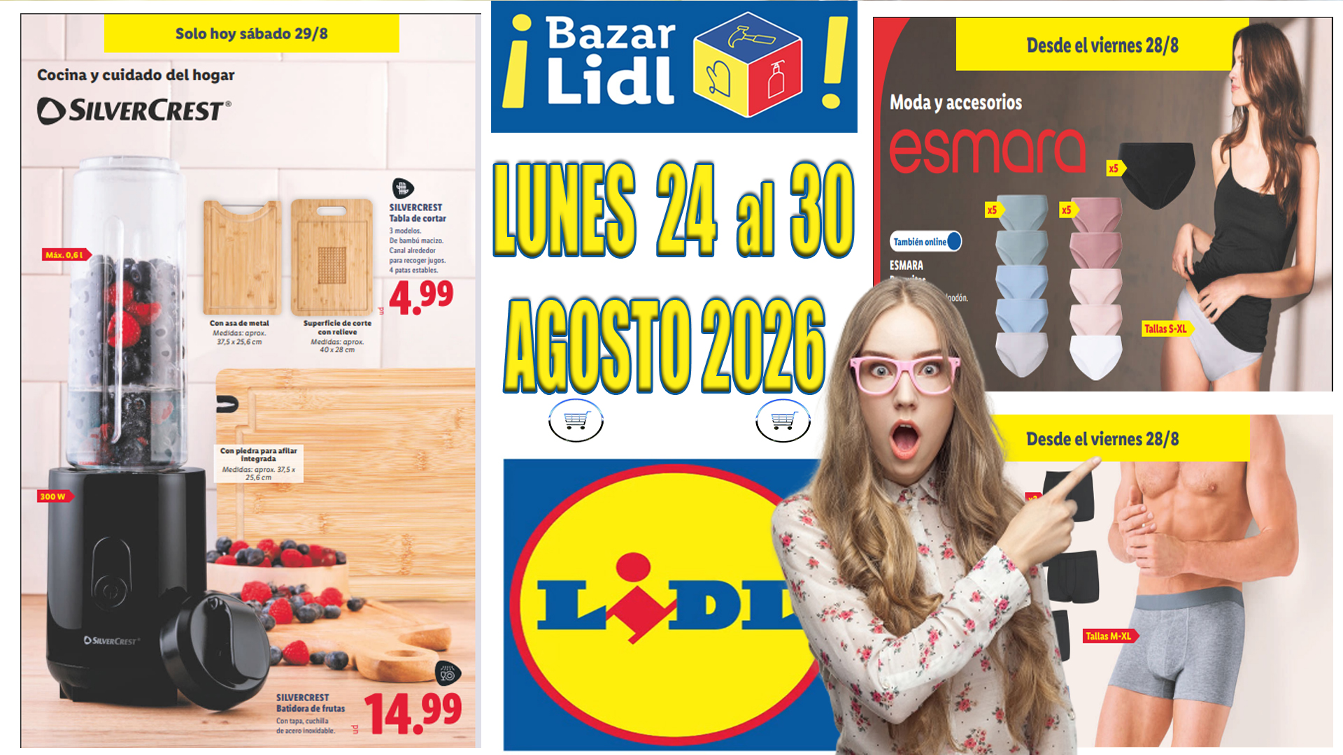 Folleto Bazar Lidl del 24 al 30 de agosto de 2026: ofertas en hogar, deporte, moda y bricolaje