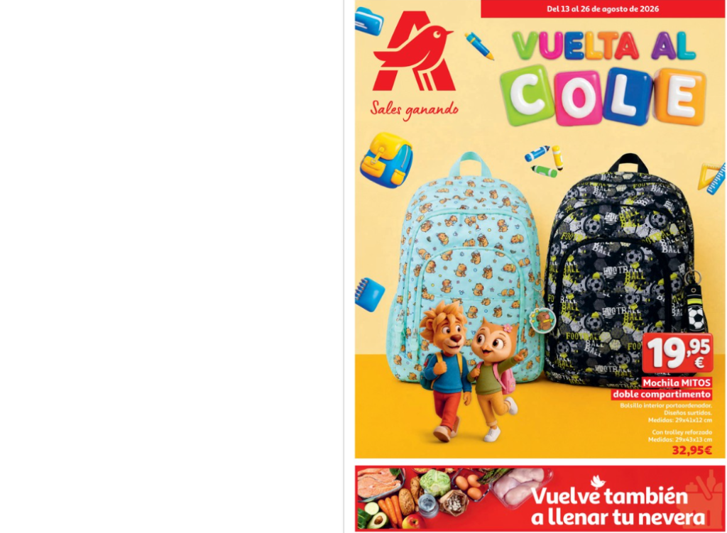 Vuelta al cole en los supermercados ALCAMPO hasta el 26 de agosto de 2026