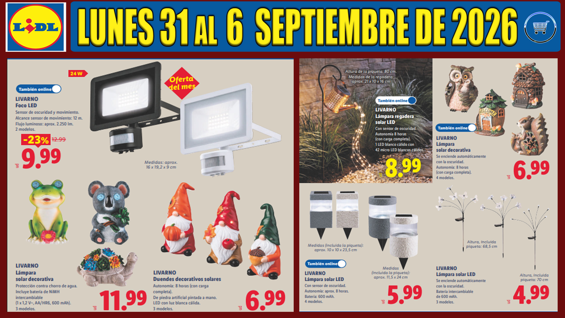 Folleto Bazar LIDL del 31 de agosto al 6 de septiembre del 2026