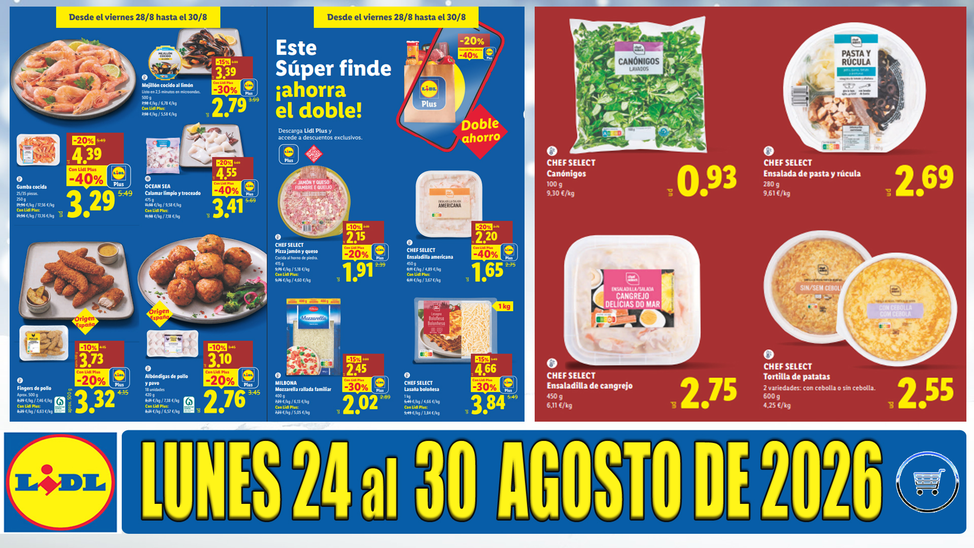 Catálogo LIDL alimentación del 24 al 30 de agosto de 2026: ofertas y descuentos