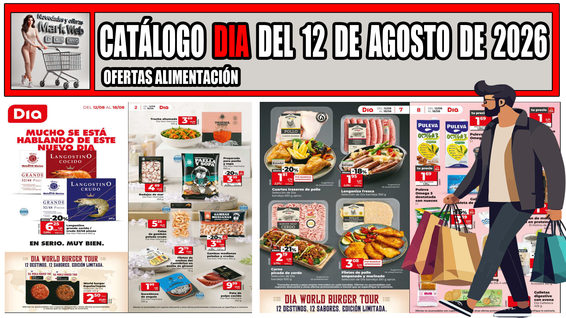 Nuevo catálogo DIA del 12 al 18 de agosto de 2026: ofertas en pescado, carne, hamburguesas, fruta y mucho más