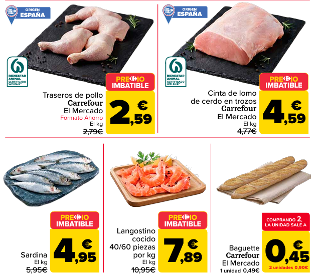 Carne y pescado en oferta en Carrefour