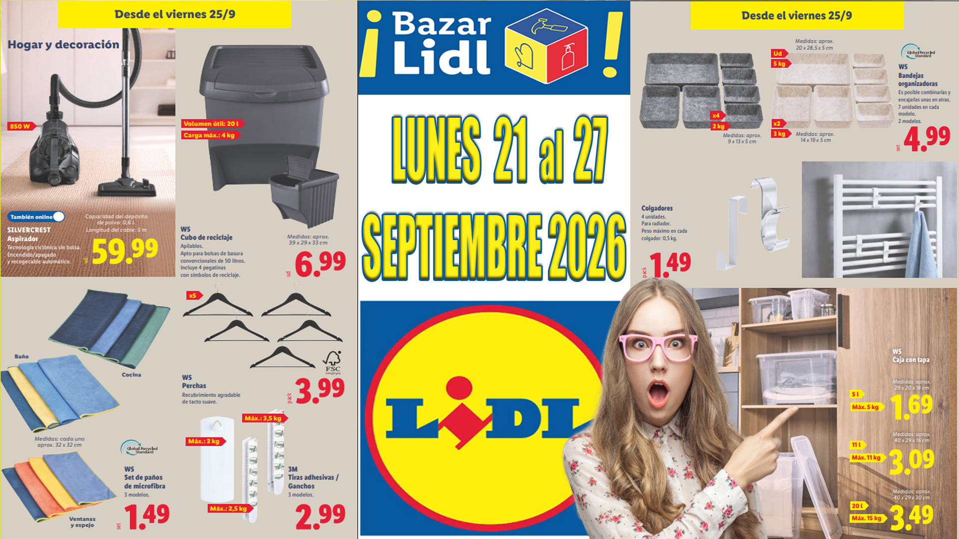 Ofertas Bazar Lidl del 21 al 27 de septiembre de 2026: hogar, bricolaje, moda y mucho más