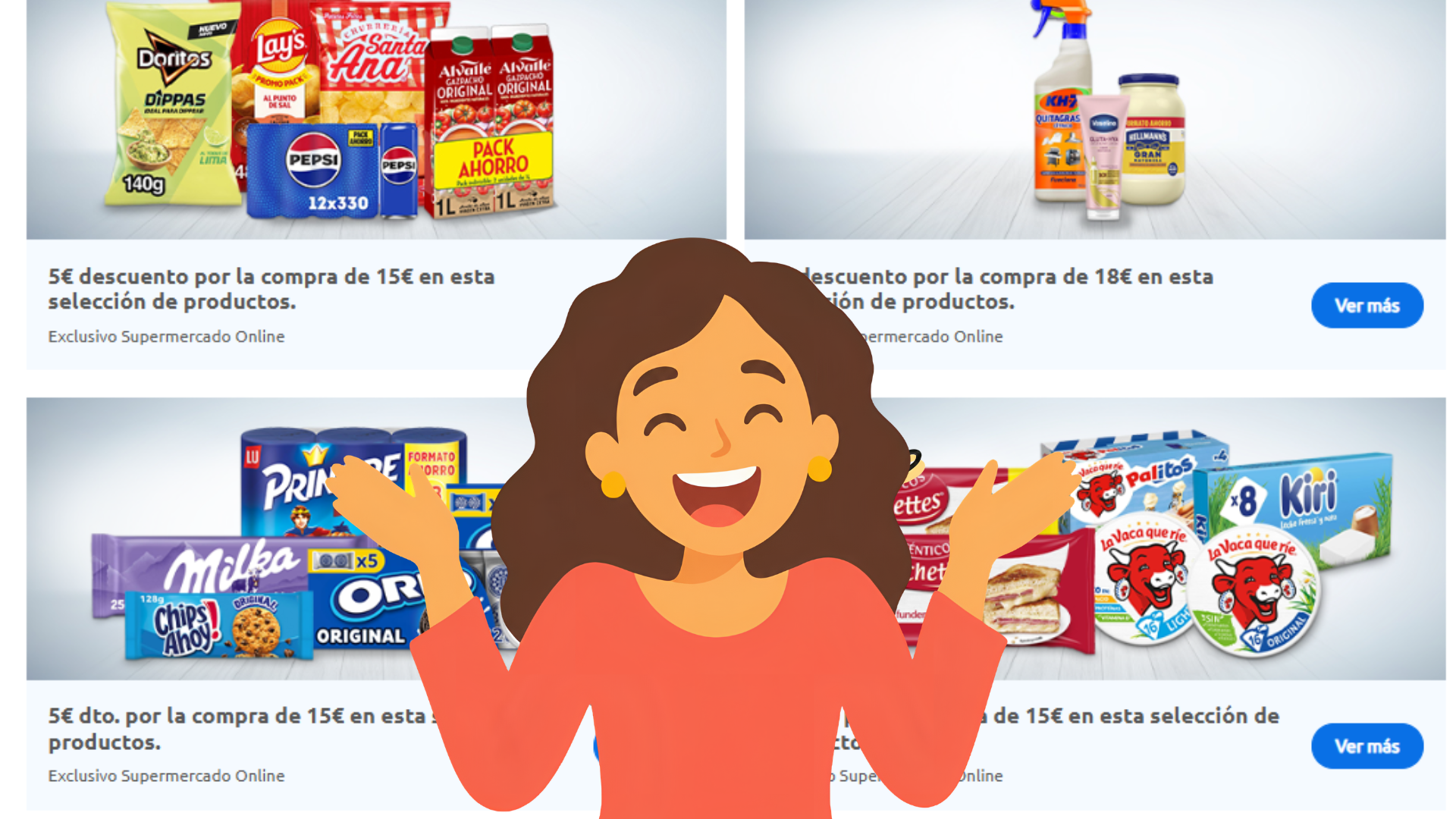 Carrefour lanza descuentos de hasta 35 € en la compra online: ofertas en PepsiCo, Unilever, Mondelez y más