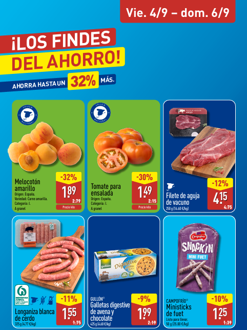 Ofertas de ALDI del viernes 4 al domingo 6 de septiembre