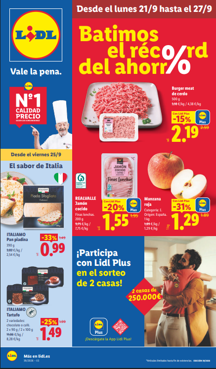 Folleto Lidl Alimentación del 21 al 27 de septiembre de 2026
