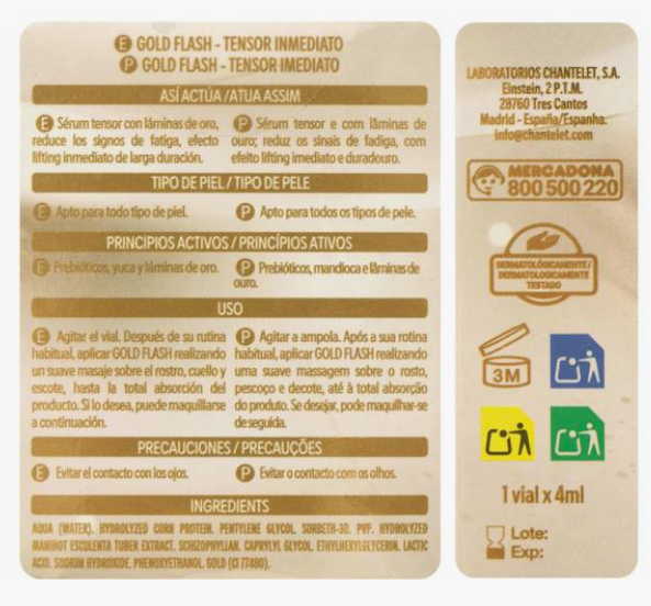 ¿Cuánto cuesta el sérum Gold Flash de Mercadona?