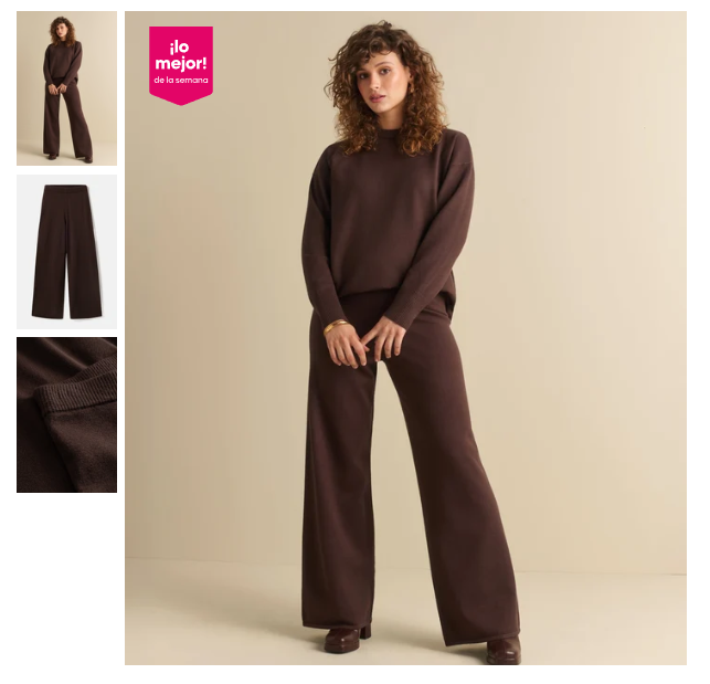 Pantalón de punto wide leg por 12 euros