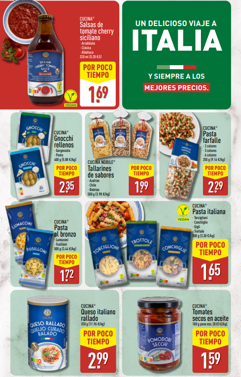 Especial Italia en ALDI: del 10 al 13 de octubre