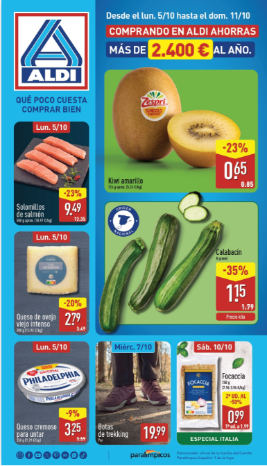 próximo folleto ALDI del 5 al 11 de octubre de 2026.