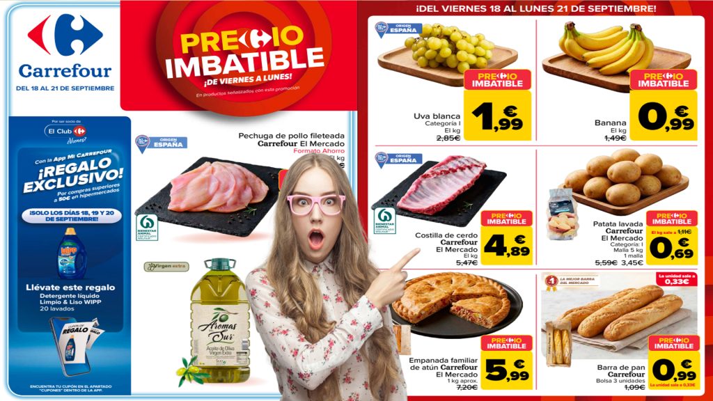 Catálogo Precio Imbatible Carrefour del 18 al 21 de septiembre de 2026: ofertas de fin de semana