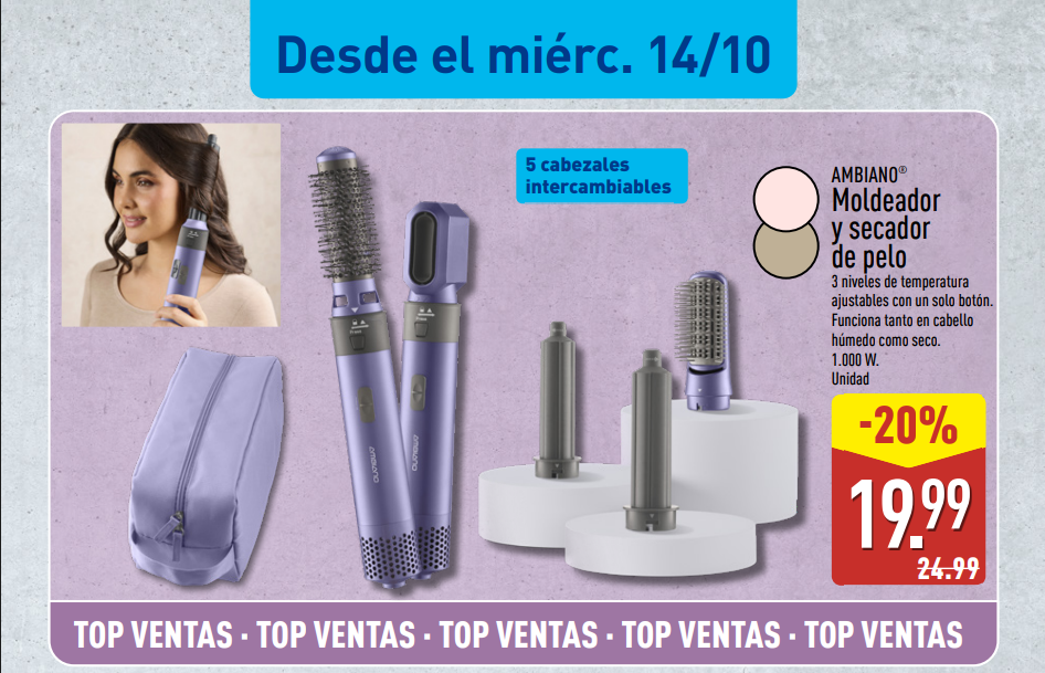 Si te gusta cuidar tu cabello y conseguir diferentes peinados sin tener que llenar el baño de aparatos, ALDI tiene una oferta que puede interesarte.