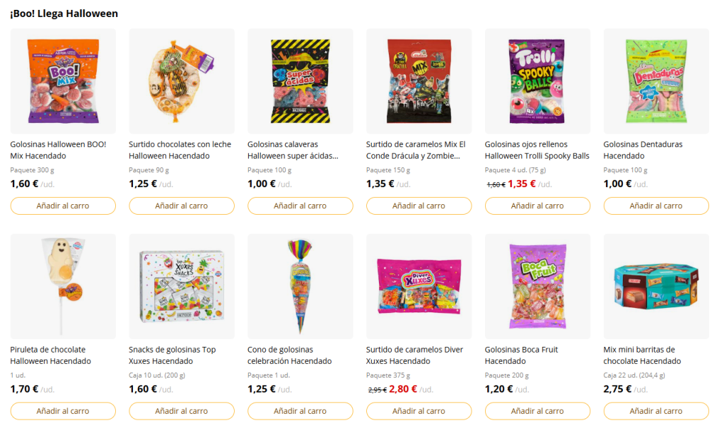 ¿Cuánto cuestan las golosinas de Halloween de Mercadona?