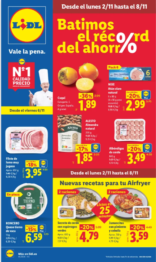 Aquí puedes consultar el catálogo Lidl Alimentación del 2 al 8 de noviembre de 2026