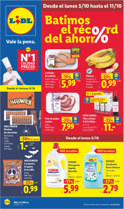 Folleto Lidl Alimentación del 5 al 11 de octubre de 2026